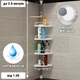 Кутова полиця для ванної Multi Corner Shelf з металу та пластику 2.6 метра 4 полиці регульована по висоті - зображення 1
