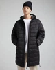 Мужская удлиненная куртка Bershka размер S черная 6847647800 - изображение 1