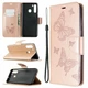 Чохол-книжка з малюнком UniCase Butterfly Pattern для Samsung Galaxy A21 (A215) - Rose Gold - зображення 1