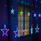 Гирлянда штора на стену Jiabao "Звезды" Star curtain 12-WW гирлянда на окно длина 4 м 120 LED работает от сети мультицветная - изображение 4