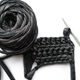 Трикотажна пряжа Glamor (ЛАПША) 5-7мм, 50м, колір Black Shine - зображення 2