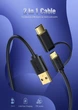 ​Двойной кабель Ugreen Type-C Micro USB to USB Type A Quick Charging 3.0 Cable 0.25m 30172 black - изображение 2