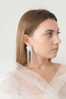 Серьги ассиметричные свадебные с натуральным жемчугом Ksenija Vitali Silver pearl SB-044 - изображение 2