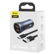 Автомобильное зарядное устройство BASEUS Golden Contactor Pro Dual (Type-C cable, 2USB, 5A/40W, QC). Grey - изображение 10