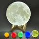 Ночник настольный светильник с пультом на аккумуляторе 18 см Magic 3D Moon Light RGB луна (265589) - зображення 3