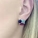 Серебряные серьги с натуральным сапфиром 4.05ct, изумрудом, рубином (2096610) - изображение 3