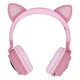 Беспроводные наушники Hoco W27 Cat ear 300mAh для 5ч / 200ч в режиме ожидания поддержка проигрывания TF, BT, AUX Розовый - изображение 3