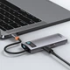 USB-хаб Baseus Metal Gleam Series 6-in-1 Type-C Gray (CAHUB-CW0G) - зображення 9