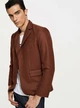 Мужской однотонный пиджак Shein 180723707 2XL (921172XL) Коричневый - изображение 6