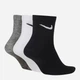 Набор мужских носков хлопковых Nike U Nk Everyday Ltwt Ankle SX7677-964 46-50 3 пары Черный/Белый/Серый (194955549476) - изображение 2