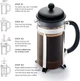 Кавник френч-прес 1,0 л Bodum 1918-294 CAFFETTIERA червоний - зображення 5