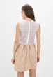Женское коктейльное мини-платье с гипюром Подіум 21353-BEIGE S Бежевый - изображение 3
