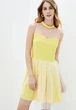 Вечернее женское коктельное платье с сеткой Подіум 28008-YELLOW/WHITE S Желтый - изображение 1