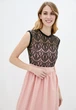 Длинное вечернее платье с кружевом на и разрезом на ноге Подіум 28005-ROSEDAWN/BLACK XL Розовый - изображение 2