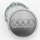 Ковпачки (заглушки) в литі диски AUDI (Ауді) 77 мм Сірий, обідок Хром CountryMan - зображення 3