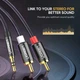​Аудио стерео кабель Ugreen 2RCA Male to 3.5mm 60241 2m neylon black - изображение 2