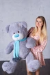 Медведь с латками плюшевый Yarokuz Джозеф 140 см Серый (YK0128) - изображение 3