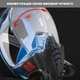 Маска для плаванья S/M VelaSport 5.0 Double Полнолицевая панорамная Снорклинг Маска на все лицо для купания ныряния 4 клапана Инновационная от запотевания с креплением для экшн камеры детские и взрослые Black Blue - изображение 4