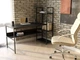 Стол компьютерный письменный с металлическим каркасом в стиле Лофт (Loft) DrevoGoods с полкой под системный блок усиленный, прямой, рабочий для дома и офиса 1600х750х600мм; металл: Черный; дерево: Черный + стеллаж (810|61) - изображение 2
