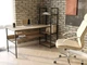 Стіл комп'ютерний письмовий з металевим каркасом в стилі Лофт (Loft) DrevoGoods з полицею під системний блок посилений, прямий, робочий для дому та офісу 1400х750х600мм; метал: Чорний; дерево: Аліканте темний + стелаж (805|61) - зображення 2