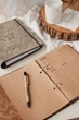 Книга для рецептов поваренная книга в деревянной цельной обложке "Recipe Book" на подарок А6 100 листов крафтовая бумага в линию Светло-Коричневый 2 - зображення 10