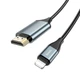 Кабель (переходник) Hoco UA15 Lightning - HDMI 2 м Черный/ Серый (UA15) - изображение 1