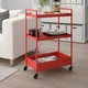 Столик на колесах IKEA NISSAFORS 50,5х30х83 см червоно-помаранчевий (804.657.45) - зображення 3