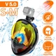 Маска для плаванья S/M VelaSport 5.0 Полнолицевая панорамная Снорклинг Маска на все лицо для купания ныряния 4 клапана Инновационная от запотевания с креплением для экшн камеры детские и взрослые Фотохромная Coloured - изображение 1
