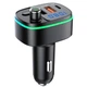 FM-трансмиттер U&P T65 Bluetooth 5.0 / QC 3.0 / RGB Black (HG-T65-BK) - изображение 2