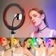Кольцевая светодиодная LED RGB лампа 36см с штативом 2 метра и держателем для телефона селфи кольцо для блоггеров (кольцевой свет) - изображение 9