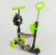 Детский Самокат 5 в 1 с подножками и родительской ручкой Best Scooter, Зеленый , PU колеса, Подсветка колес - изображение 2