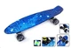 Скейт Penny Board "Fish" Космос Синий на LED колесах - изображение 1