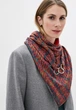 Шарф "Эдинбург" большой трендовый от MyScarf теплый красно-черный женский с кольцами - изображение 1