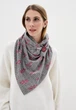 Шарф "Эдинбург" большой трендовый от MyScarf теплый серый с розовым рисунком - изображение 1