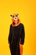 Пижама Кигуруми Слип Для Мальчиков Kigurumi Енот Красная Панда Черный с коричневым 145-155 см. (2042/2) - изображение 4