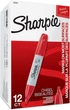 Маркеры перманентные Sharpie Permanent Markers, Chisel Tip Красный 12 шт. (‎38202) - изображение 1