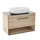 Тумба под умывальник IMPRESE BLACK EDGE 91x74x52см под чашу подвесная коричневая f32119OK(1) - изображение 1