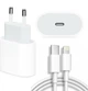 Быстрая зарядка для iphone комплект кабель Typ-C Lighting Блок питание 20W 11/12 pro max /13 - изображение 1