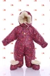 Зимний Конверт-Комбинезон Трансформер для девочки на овчине, с пинетками,р.86,Angry Bird бордовый 27507 (БФ/6) - изображение 1