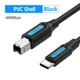 Кабель Type-C-Type-B 2.0 Vention F/F PVC 2A 2m 480Mbps Printer Black (CQUBH) - зображення 2