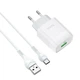 Зарядний пристрій Hoco C72Q 1USB 3A + Type-C Cable White - изображение 2