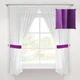 Кухонная яркая короткая занавеска Фуксия Adagio Windows Decor Белые тюлевые шторы с подхватами в размерах 1,45х1,7м - 2 шторы - изображение 1