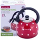 Чайник Kamille Polka Dot Kettle 2л из нержавеющей стали со свистком, в горошек, красный (KM-1070RD) - изображение 6