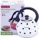Чайник Kamille Polka Dot Kettle 2л из нержавеющей стали со свистком, в горошек, белый (KM-1070WH) - изображение 6