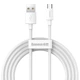 Кабель Baseus Micro USB Simple wisdom Data Cable Kit |1.5m, 2.1A| (2PCS-Set) (TZCAMZJ-02) white - зображення 10