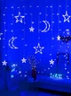 Светодиодная гирлянда штора Звезды и Месяцы 120 Led 3х1м (Синий) - изображение 2