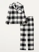Фланелевая женская пижама Old Navy 1159768870 (Черный/Белый, XS) - изображение 5