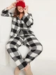 Фланелевая женская пижама Old Navy 1159768870 (Черный/Белый, XS) - изображение 4