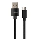 Дата кабель USB 2.0 AM to Micro 5P 1m nylon black Vinga (VCPDCMNB1BK) - зображення 2