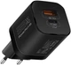 Сетевое зарядное устройство Promate PowerPort-33 Вт USB-C+USB-A Black (powerport-33.black) - изображение 1